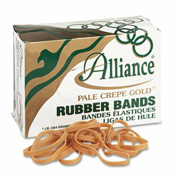 Alliance Pale Crepe Gold Rubber Bands- Size 64- 3-1/2 x 1/4- 1lb Box AL30446